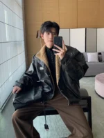 Куртка "Hualun Fur Inside PU Leather Jacket" — изображение 3
