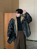 Куртка "Hualun Fur Inside PU Leather Jacket" — изображение 5