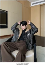 Куртка "Hualun Fur Inside PU Leather Jacket" — изображение 7