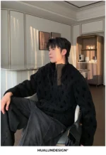 Свитер "Hualun Textured Knitted Sweater" — изображение 11