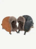 Шапка-ушанка "Head Gear Starry PU Leather Fur Hat" — изображение 3