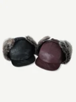 Шапка-ушанка "Head Gear Solid PU Leather Fur Hat" — изображение 2