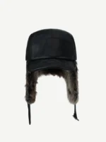 Шапка-ушанка "Head Gear Solid PU Leather Fur Hat" — изображение 6