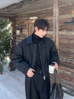 Куртка "Cui Layout Studio PU Leather Collar Jacket"