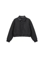 Куртка "Cui Layout Studio PU Leather Collar Jacket" — изображение 5