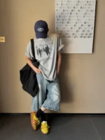 Шорты "19 Studio Branch Texture Denim Shorts" — изображение 7