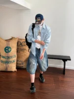 Шорты "19 Studio Straight Aged Denim Shorts" — изображение 4