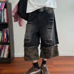 Шорты "19 Studio Combo Ripped Denim Shorts"