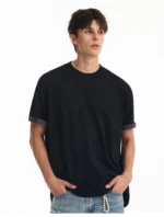 Футболка "NOFUNNULL Two Tone Modal T-Shirt" — изображение 2