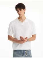Футболка "NOFUNNULL Fitted Pleated Polo T-Shirt" — изображение 10