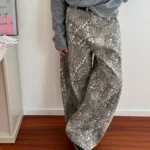 Брюки "19 Studio Leopard Relaxed Pants"