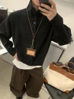 Кардиган «PLTH High Collar Rib Knit» — изображение 4