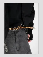 Ремень "HANQIAORIJI Leopard Haircalf Leather Belt" — изображение 4