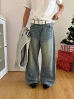 Джинсы "19 Studio Vintage Texture Wide Jeans" — изображение 2