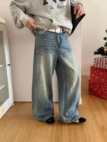 Джинсы "19 Studio Vintage Texture Wide Jeans" — изображение 3