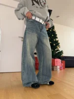 Джинсы "19 Studio Vintage Texture Wide Jeans" — изображение 4
