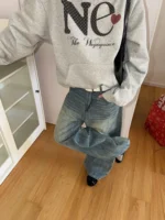 Джинсы "19 Studio Vintage Texture Wide Jeans" — изображение 5