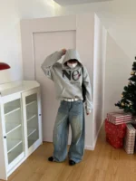 Джинсы "19 Studio Vintage Texture Wide Jeans" — изображение 7