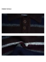 Свитер "19 Studio Vintage Striped Lapel Sweater" — изображение 8