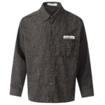 Рубашка "11KN Brown Raw Pocket Check Shirt"