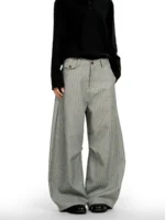 Брюки "11KN Vertical Stripe Wide Trousers" — изображение 4