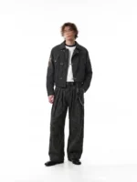 Брюки "XJ Studio Pleated Stripe Curve Pants" — изображение 3
