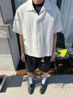 Рубашка-поло "BurnBro Linen Open Collar Polo" — изображение 4