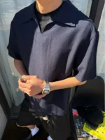 Рубашка-поло "BurnBro Linen Open Collar Polo" — изображение 7