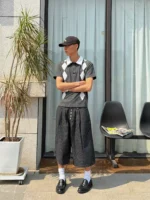 Шорты "BurnBro Five Button Stripe Culotte Shorts" — изображение 6