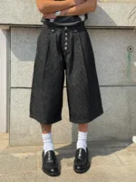 Шорты "BurnBro Five Button Stripe Culotte Shorts" — изображение 4