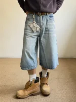 Шорты «Outcast Faded Whisker Denim Shorts» — изображение 5