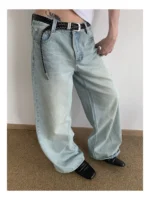Джинсы "MION Washed Wide Denim Jeans" — изображение 6