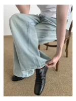 Джинсы "MION Washed Wide Denim Jeans" — изображение 8