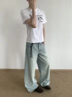 Джинсы "MION Washed Wide Denim Jeans" — изображение 3