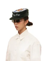 Кепка "6CRAYON Flat Top Rabbit Fur Patchwork Cap" — изображение 6