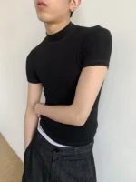 Футболка "MION Mock Neck Fitted Tee" — изображение 4