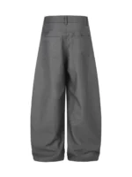 Брюки «XJ Studio Pleated Diagonal Button Wide Leg Trousers» — изображение 2