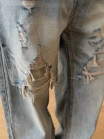 Джинсы «19 Studio Distressed Wide Leg Jeans» — изображение 3