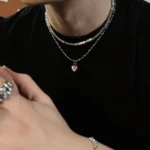 Колье «SAZ Studio Pink Crystal Heart Necklace»