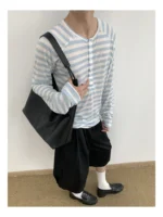 Лонгслив «MION Striped Henley Long Sleeve» — изображение 9