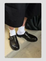 Туфли «HANQIAORIJI Leather Half-Slip Derby Shoes» — изображение 12