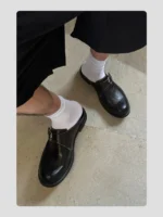 Туфли «HANQIAORIJI Leather Half-Slip Derby Shoes» — изображение 13