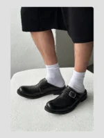 Туфли «HANQIAORIJI Leather Half-Slip Derby Shoes» — изображение 15
