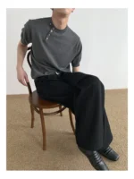 Футболка «MION Diagonal Button Knitted T-Shirt» — изображение 7