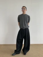 Футболка «MION Diagonal Button Knitted T-Shirt» — изображение 2