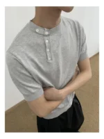 Футболка «MION Diagonal Button Knitted T-Shirt» — изображение 9