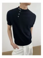 Футболка «MION Diagonal Button Knitted T-Shirt» — изображение 10