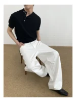 Футболка «MION Diagonal Button Knitted T-Shirt» — изображение 11