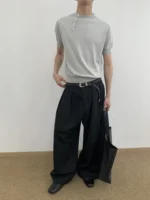 Футболка «MION Diagonal Button Knitted T-Shirt» — изображение 3