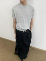Футболка «MION Diagonal Button Knitted T-Shirt» — изображение 4